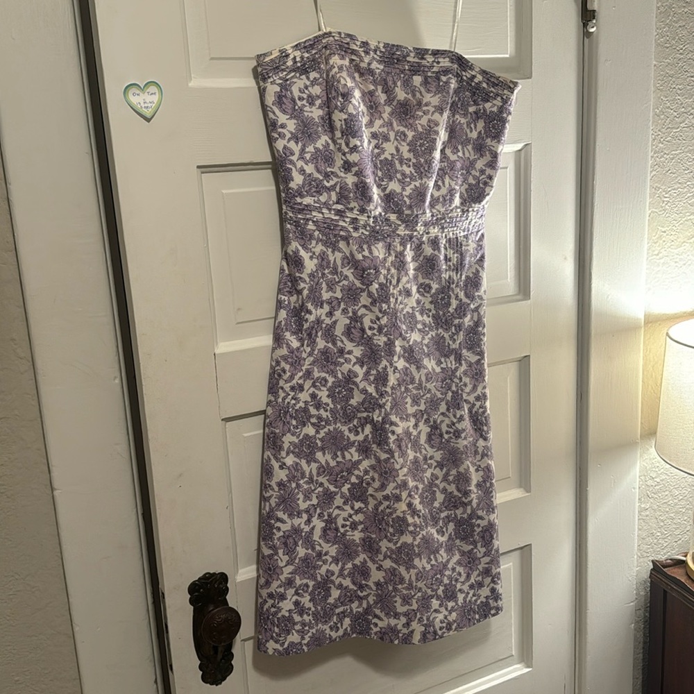 Anne Taylor strapless springtime floral sz 8